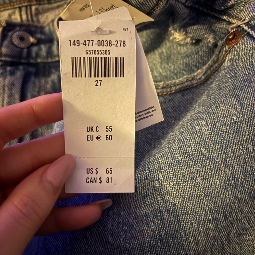 Abercrombie & Fitch Light Blue Jean Shorts - Picture 3 of 3